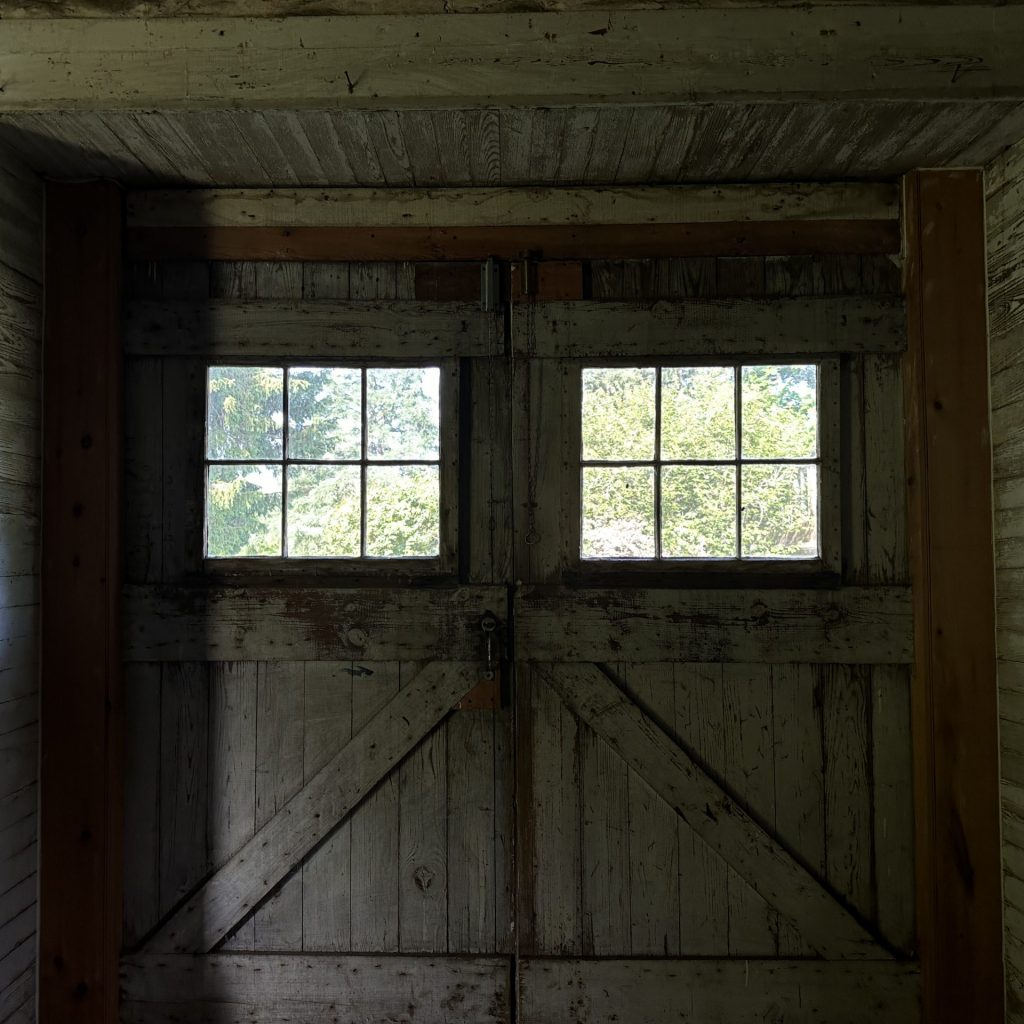 The barn doors of the carriage house