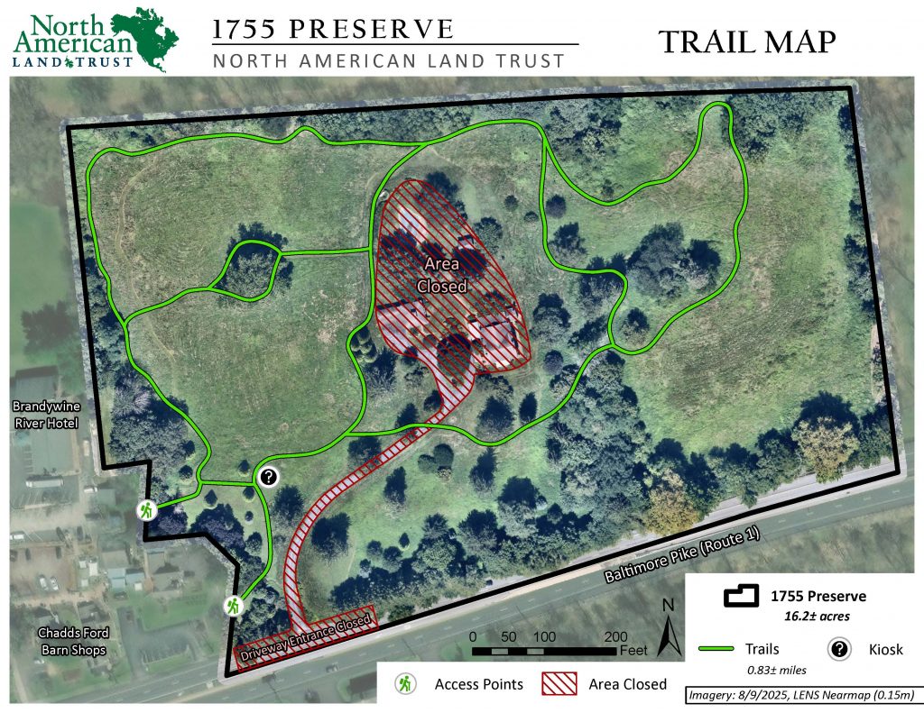 Limited Access Trail Map for 1755 Preserve